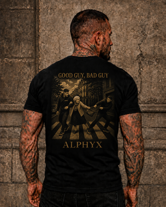 ALPHYX EXPRESSIONS Good Guy, Bad Guy Fitted T-Shirt