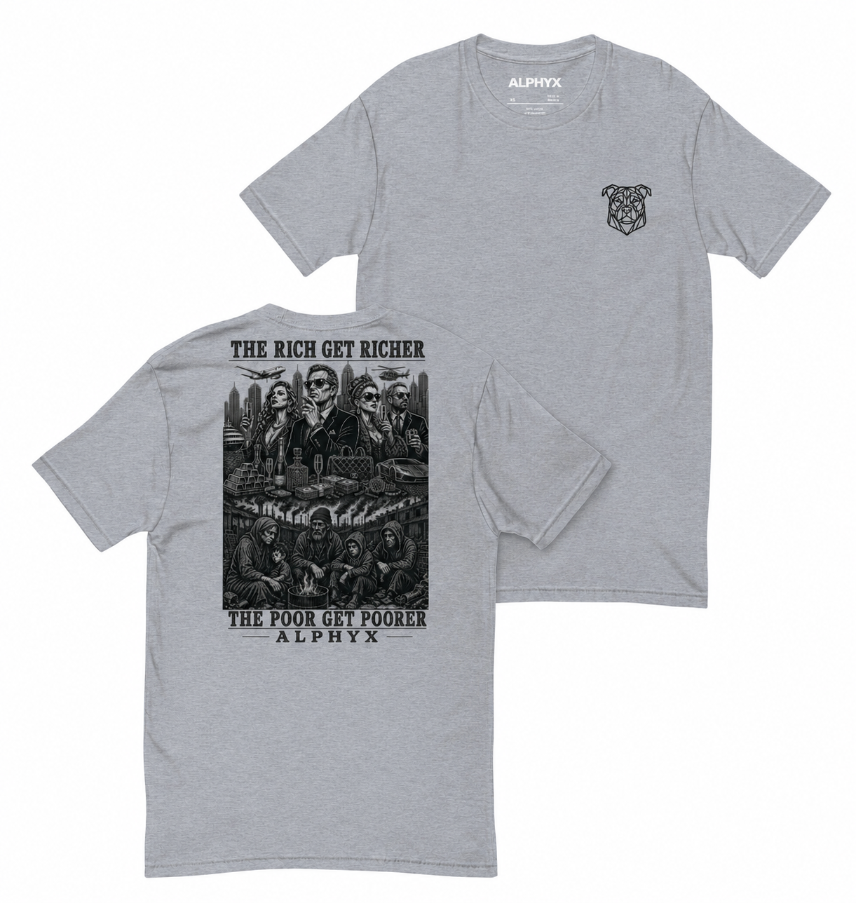 ALPHYX EXPRESSIONS The Rich Get Richer Men’s Fitted T-Shirt