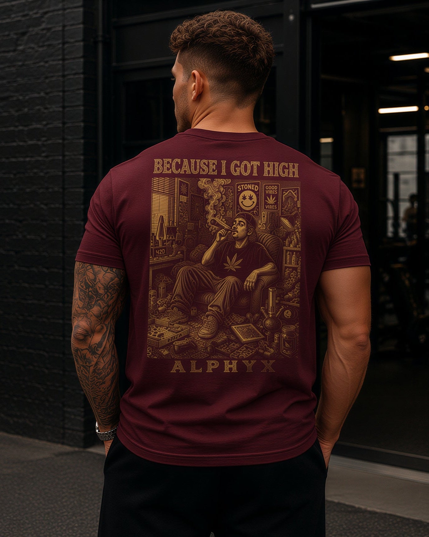 ALPHYX EXPRESIONS BECAUSE I GOT HIGH T-Shirt